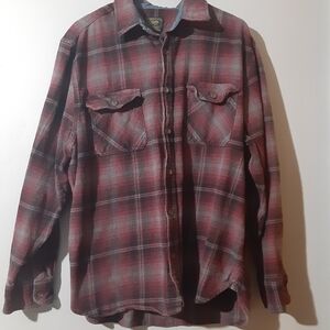 Jacks Men's Casual Button Down Flannel Plaid Shirt Size 2X Pure Black Fisherman